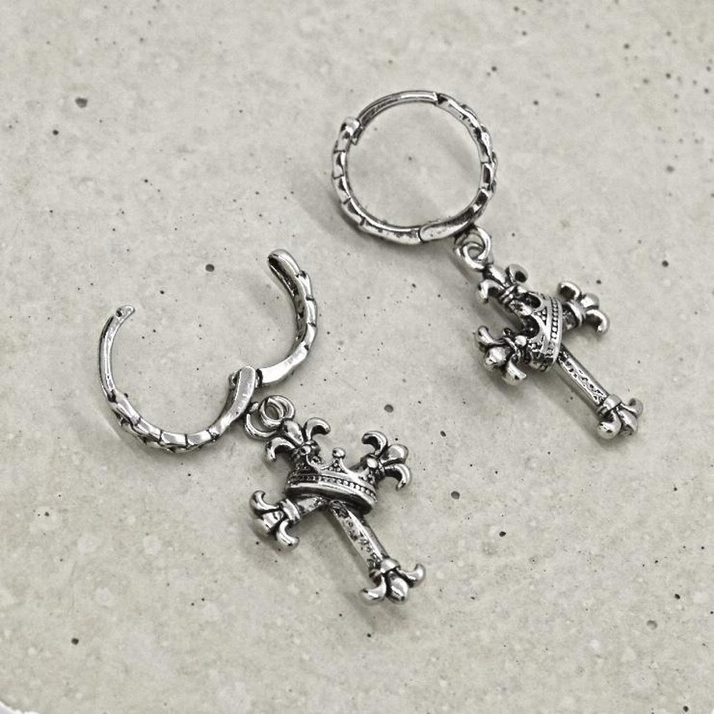 Gothic Cross Hoops - Picture 2 of 4